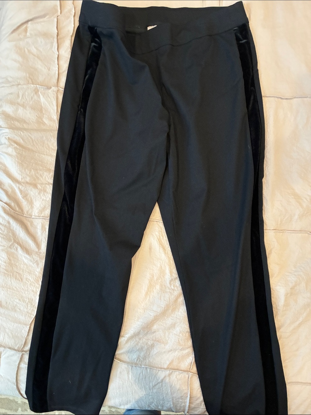 Chico's Black Joggers with Velvet Side Panels